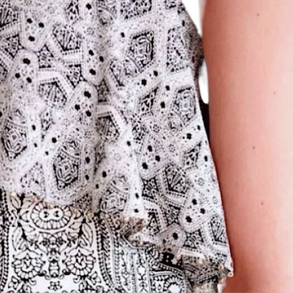 $168 Anthropologie Maxi Dress 6 Medium Silver Balls Trim Halter Tiered Bodice - Picture 6 of 16